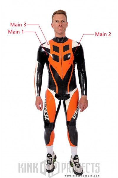 Male 'Speedster' MotoGP Style Latex Motorcycle Suit