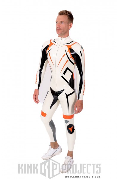 Male 'MotoGP Circuit' Branded Motorcycle Latex Suit