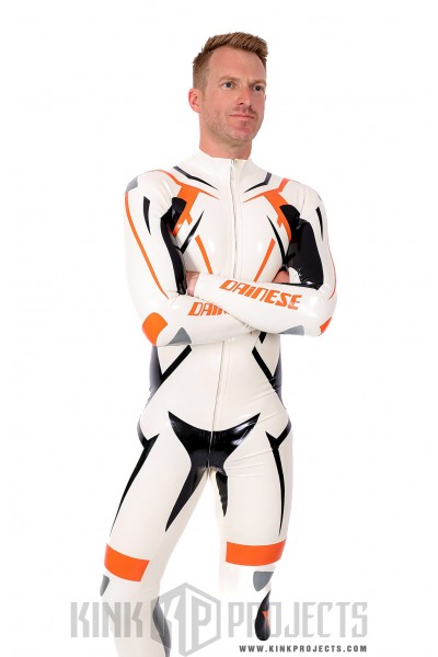 Male 'MotoGP Circuit' Branded Motorcycle Latex Suit