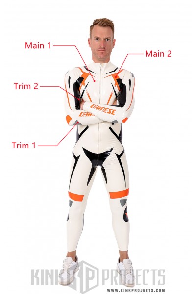 Male 'MotoGP Circuit' Branded Motorcycle Latex Suit