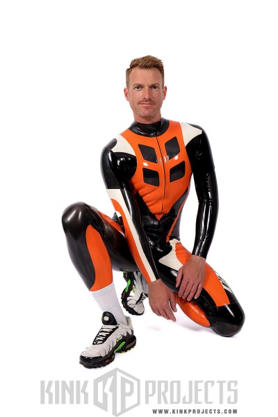 Male 'Speedster' MotoGP Style Latex Motorcycle Suit