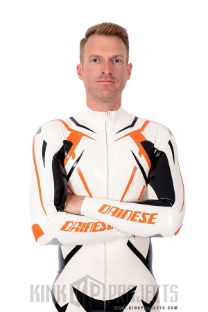 Male 'MotoGP Circuit' Branded Motorcycle Latex Suit