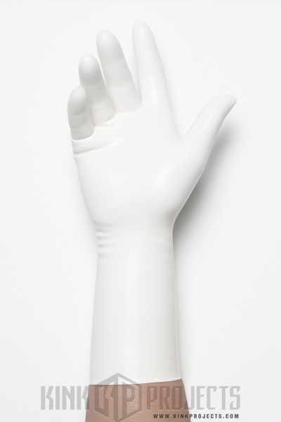 White Classic Short Molded Latex Gloves