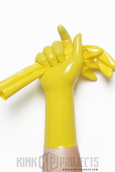 Yellow Classic Short Molded Latex Gloves