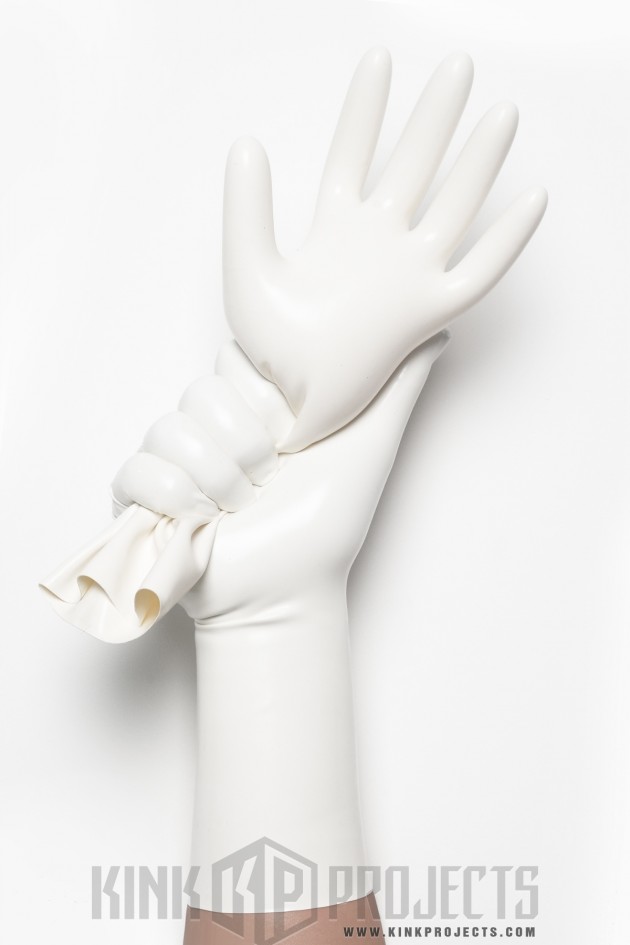 White Classic Short Molded Latex Gloves