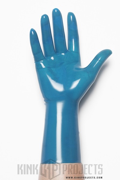 Translucent Blue Classic Short Molded Latex Gloves