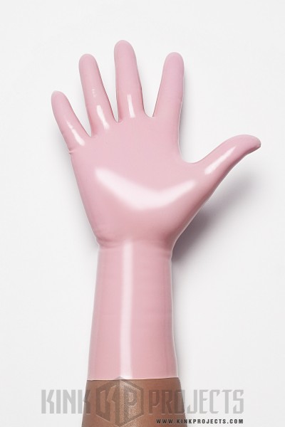 Baby Pink Classic Short Molded Latex Gloves