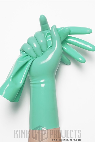 Jade Green Classic Short Molded Latex Gloves