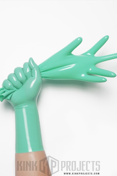 Jade Green Classic Short Molded Latex Gloves