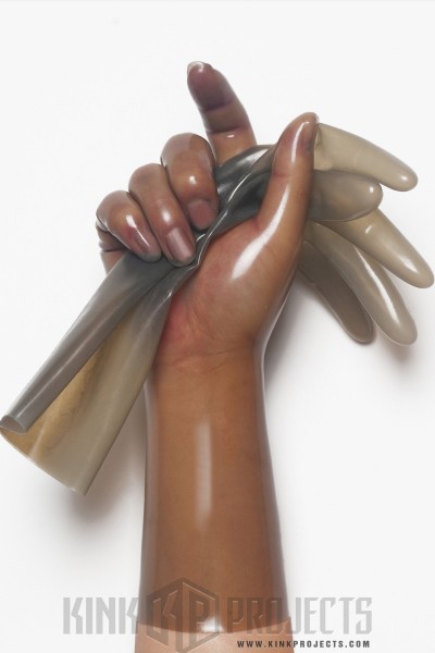 Translucent Grey Classic Short Molded Latex Gloves