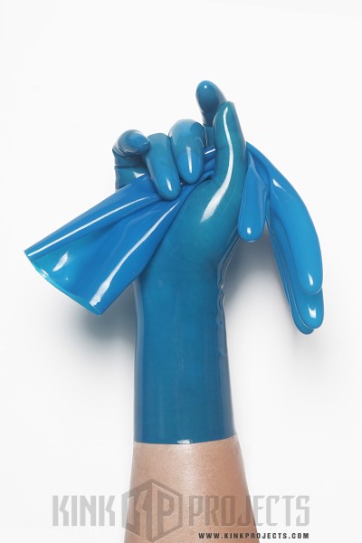 Translucent Blue Classic Short Molded Latex Gloves