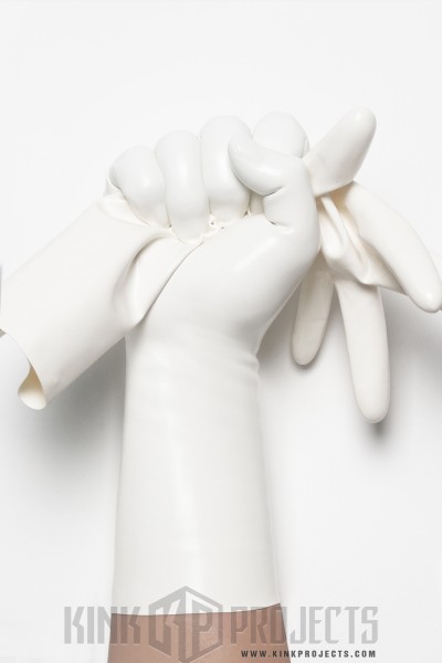 White Classic Short Molded Latex Gloves