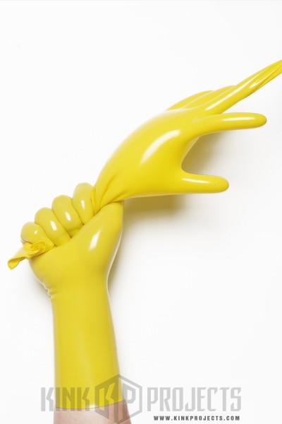 Yellow Classic Short Molded Latex Gloves