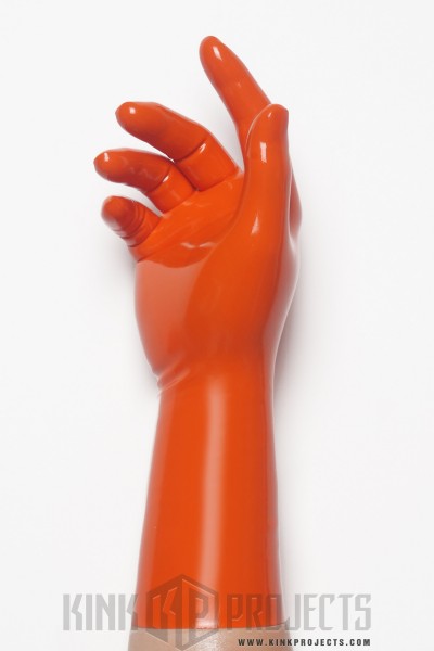 Orange Classic Short Molded Latex Gloves