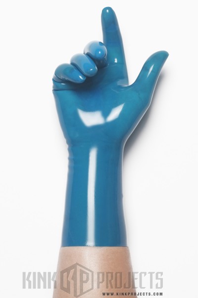 Translucent Blue Classic Short Molded Latex Gloves