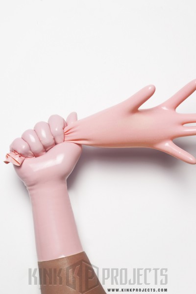 Baby Pink Classic Short Molded Latex Gloves