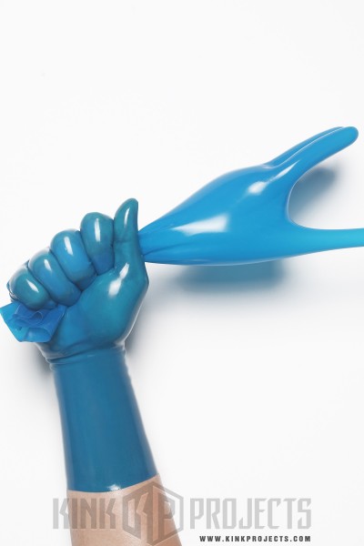 Translucent Blue Classic Short Molded Latex Gloves